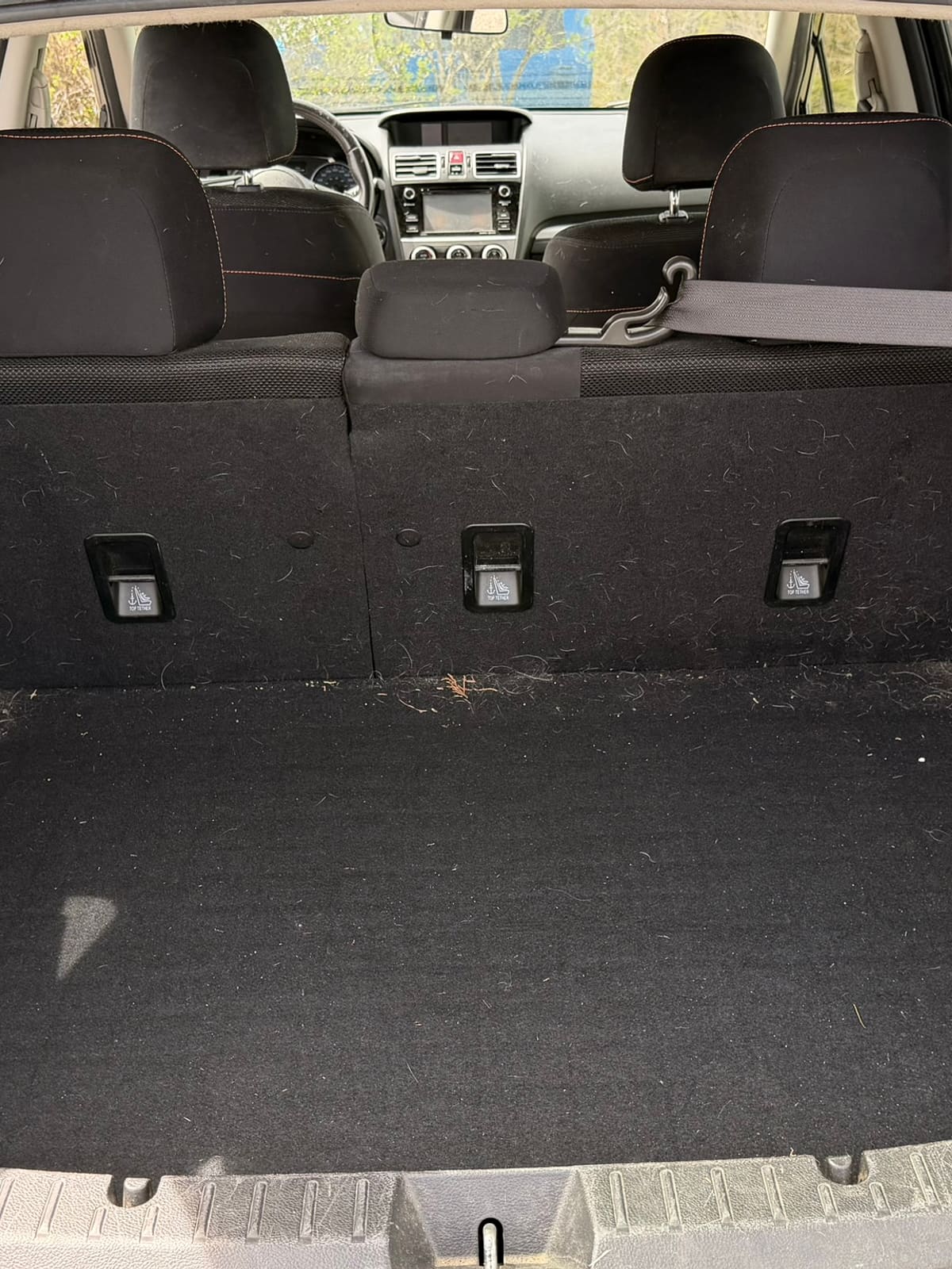 Subaru cargo area before